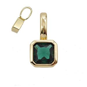 Copper Pendant Pave Crystal Glass Gold Plated, approx 7.5-15mm [FD25207]