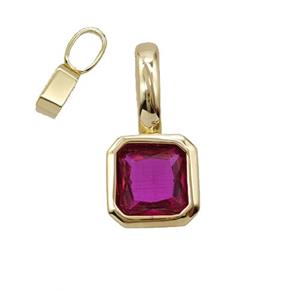 Copper Pendant Pave Crystal Glass Gold Plated, approx 7.5-15mm [FD25208]