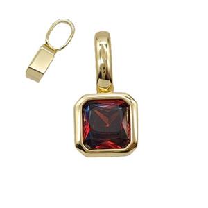 Copper Pendant Pave Crystal Glass Gold Plated, approx 7.5-15mm [FD25209]
