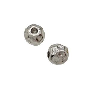 Copper Round Beads Hammered Platinum Plated, approx 6mm [FD25213]
