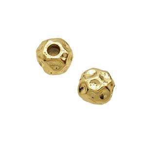 Copper Round Beads Hammered Gold Plated, approx 6mm [FD25214]