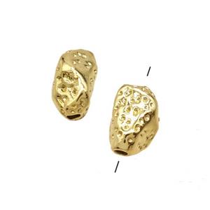 Copper Beads Freeform Hammered Gold Plated, approx 5-9mm [FD25218]