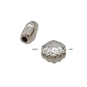 Copper Scallop Shell Beads Platinum Plated, approx 6.5-7mm [FD25219]