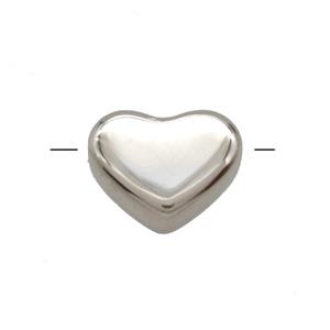 Copper Heart Beads Platinum Plated, approx 12-14.5mm [FD25223]