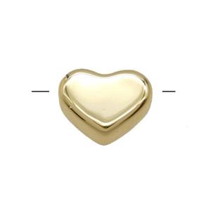 Copper Heart Beads Gold Plated, approx 12-14.5mm [FD25224]