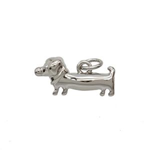 Copper Dog Pendant Platinum Plated, approx 8-16mm [FD25240]