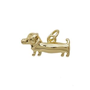 Copper Dog Pendant Gold Plated, approx 8-16mm [FD25241]