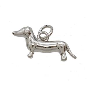 Copper Dog Pendant Platinum Plated, approx 8-19mm [FD25242]