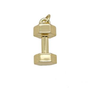 Copper Dumbbell Pendant Sports Gold Plated, approx 7-13mm [FD25245]