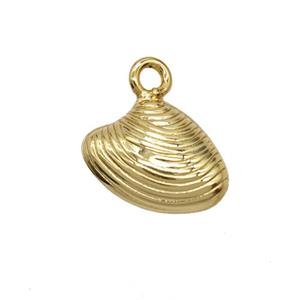 Copper Scallop Shell Pendant Gold Plated, approx 10-14mm [FD25249]