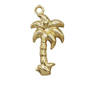 Coconut Tree Copper Palm Pendant Gold Plated, approx 12-22mm [FD25253]