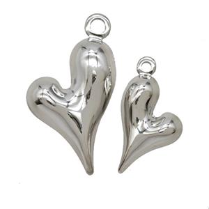 Copper Heart Pendant Platinum Plated, approx 20-26mm [FD25254-L]