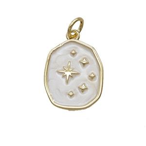 Copper Star Pendant White Enamel Gold Plated, approx 13-15mm [FD25283]