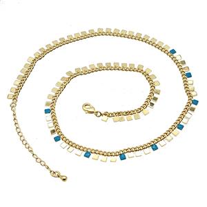 Copper Necklace Chain Gold Plated, approx 6mm, 39-44cm length [FD25343]