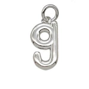 Copper Letter-g Pendant Platinum Plated, approx 12-22mm [FD25366]