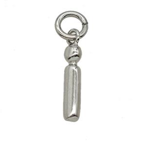 Copper Letter-i Pendant Platinum Plated, approx 12-22mm [FD25368]