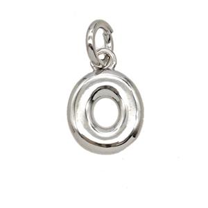 Copper Letter-o Pendant Platinum Plated, approx 12-22mm [FD25374]