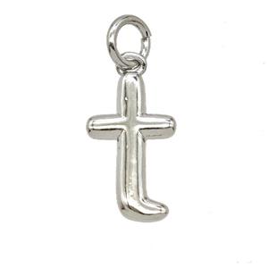 Copper Letter-t Pendant Platinum Plated, approx 12-22mm [FD25379]