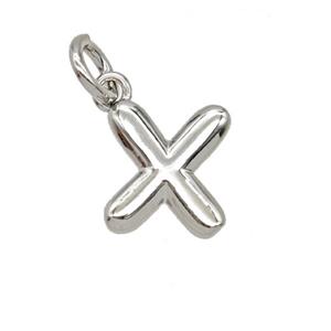 Copper Letter-x Pendant Platinum Plated, approx 12-22mm [FD25383]