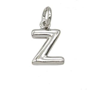 Copper Letter-z Pendant Platinum Plated, approx 12-22mm [FD25385]
