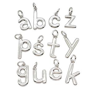 Copper Letter Pendant Platinum Plated Mix Alphabet, approx 12-22mm [FD25386]
