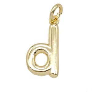 Copper Letter-d Pendant Gold Plated, approx 12-22mm [FD25390]