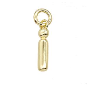 Copper Letter-i Pendant Gold Plated, approx 12-22mm [FD25395]
