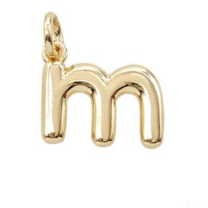 Copper Letter-m Pendant Gold Plated, approx 12-22mm [FD25399]