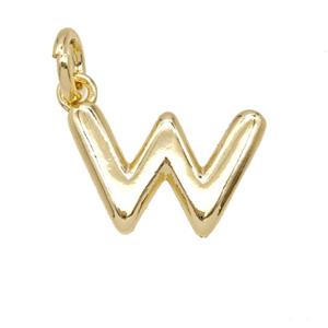 Copper Letter-w Pendant Gold Plated, approx 12-22mm [FD25409]