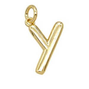 Copper Letter-y Pendant Gold Plated, approx 12-22mm [FD25411]