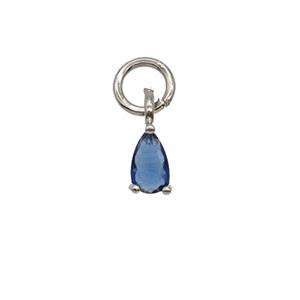 Blue Crystal Glass Teardrop Pendant, approx 3-5mm [FD25420]