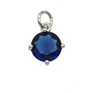 Blue Crystal Glass Pendant, approx 8mm [FD25424]