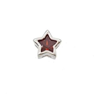 Red Crystal Glass Star Beads, approx 6mm [FD25428]