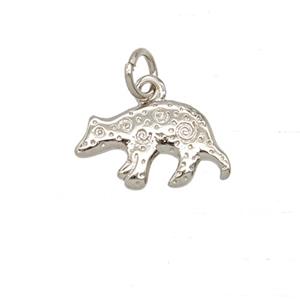 Copper Dog Pendant Platinum Plated, approx 8-14.5mm [FD25448]