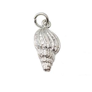 Copper Conch Shell Pendant Platinum Plated, approx 9-16mm [FD25456]