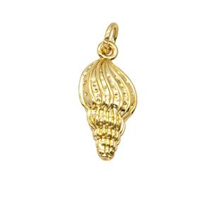 Copper Conch Shell Pendant Gold Plated, approx 9-16mm [FD25457]