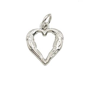 Copper Heart Pendant Platinum Plated, approx 12mm [FD25462]