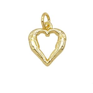 Copper Heart Pendant Gold Plated, approx 12mm [FD25463]