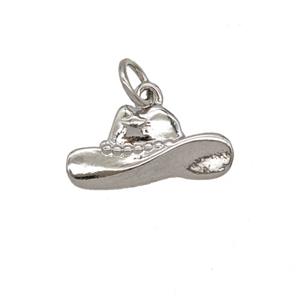 Cowboy Hat Charms Copper Pendant Platinum Plated, approx 8-16mm [FD25466]