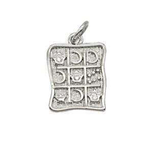 Copper Moon And Star Pendant Pave Zirconia Platinum Plated, approx 11-13mm [FD25480]