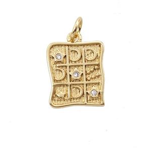 Copper Moon And Star Pendant Pave Zirconia Gold Plated, approx 11-13mm [FD25481]