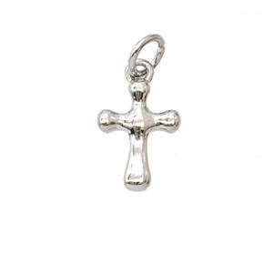 Copper Cross Pendant Platinum Plated, approx 9-11.5mm [FD25486]