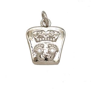 Scales Charms Copper Pendant Pave Zirconia Platinum Plated, approx 13mm [FD25490]