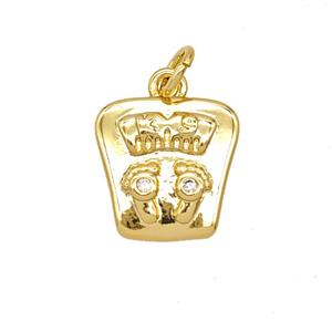 Scales Charms Copper Pendant Pave Zirconia Gold Plated, approx 13mm [FD25491]
