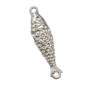 Copper Fish Connector Platinum Plated, approx 7-28mm [FD25545]