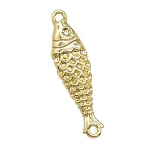 Copper Fish Connector Gold Plated, approx 7-28mm [FD25546]