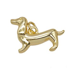 Copper Dog Pendant Gold Plated, approx 13-19mm [FD25557]