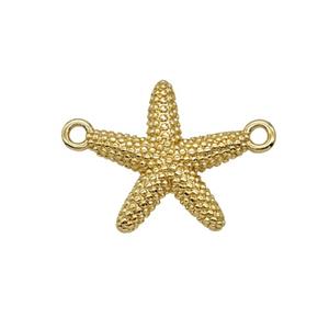Copper Starfish Pendant 2loops Gold Plated, approx 16mm [FD25558]