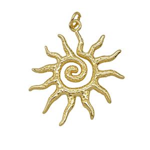 Copper Sun Pendant Gold Plated, approx 28-30mm [FD25560]