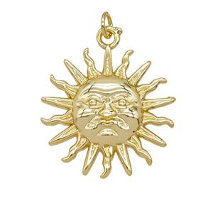 Copper Sun Pendant Gold Plated, approx 25mm [FD25561]